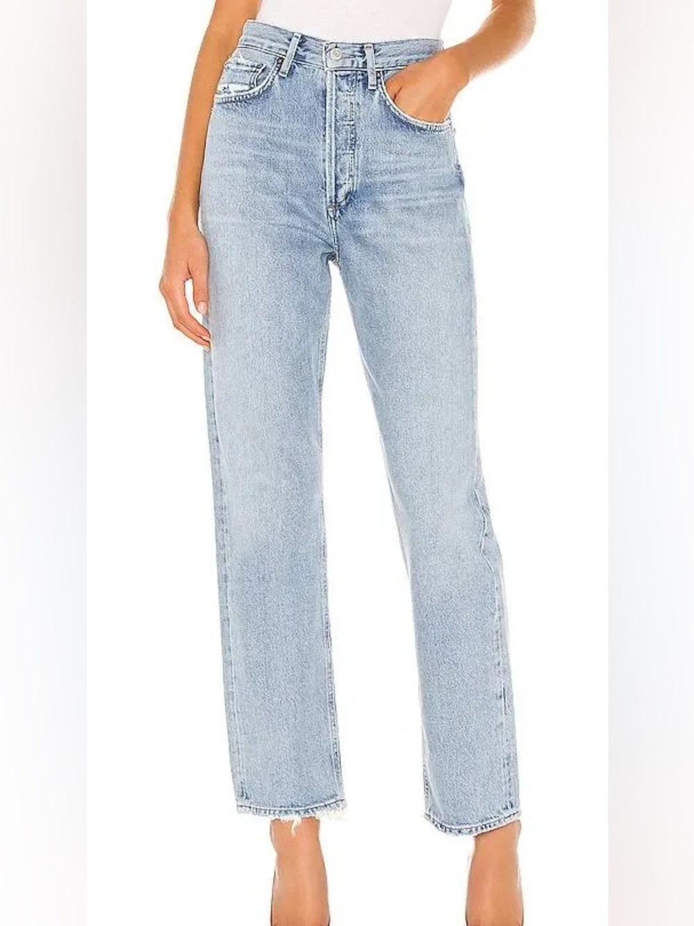 Agolde 90s Mid Rise Loose Light Blue Straight Leg Jeans
